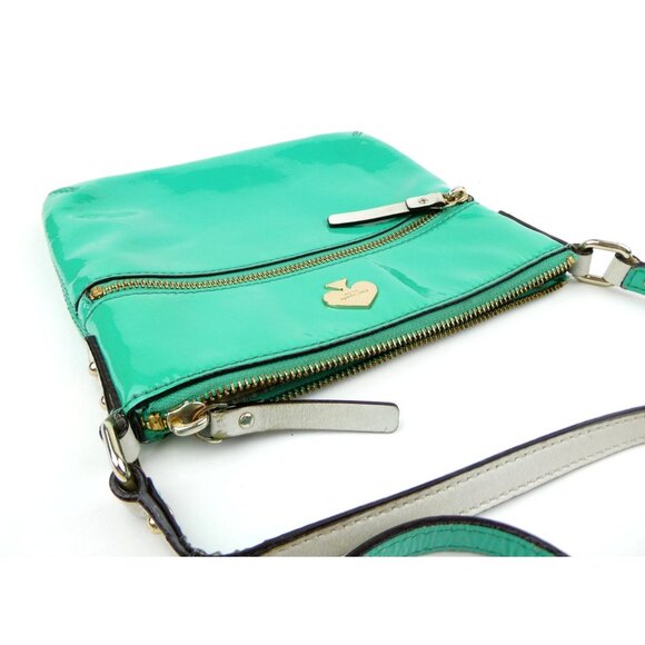 Kate Spade New York Green Patent Leather Crossbody Bag With Adjustable Strap & G - Picture 7 of 16
